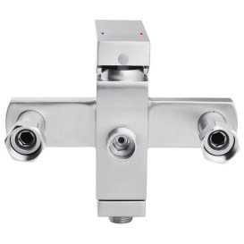 Душова стійка для ванни Kroner KRP Edelstahl Kubus-ESG063 із змішувачем нікель CV022978