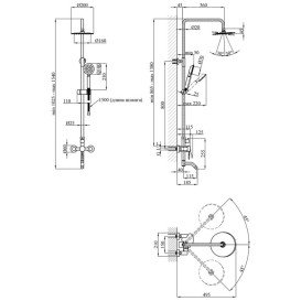 Душова стійка для ванни Kroner KRP Edelstahl Klassisch-ESG063 із змішувачем нікель CV022977