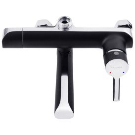 Душевая стойка для ванны Kroner KRP Essen-SCH063 со смесителем и душевым гарнитуром хром/черный CV024317