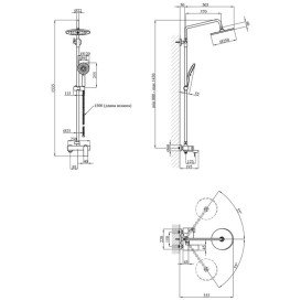 Душевая стойка для ванны Kroner KRP Graz-GRP063 со смесителем графит CV031333