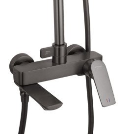 Душевая стойка для ванны Kroner KRP Graz-GRP063 со смесителем графит CV031333