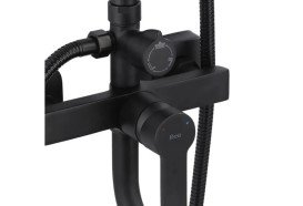 Душова стійка для ванни Rea Argus із змішувачем чорний REA-P2389