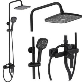 Душевая стойка для ванны Rea Argus со смесителем черный REA-P2389