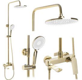 Душова стійка для ванни Rea Avalon із змішувачем золото REA-P8812