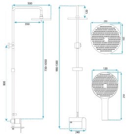 Душова стійка для ванни Rea Avalon із змішувачем матова мідь REA-P2418
