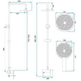 Душова стійка для ванни Rea Avalon зі змішувачем хром REA-P8699