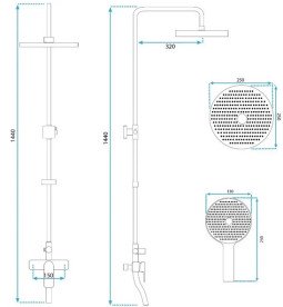 Душова стійка для ванни Rea Bloom зі змішувачем хром REA-P9527