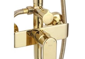 Душова стійка для ванни Rea Bloom із змішувачем золото REA-P9528