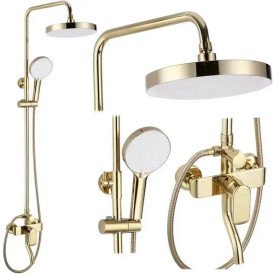 Душова стійка для ванни Rea Bloom із змішувачем золото REA-P9528