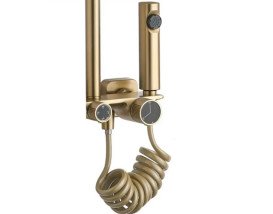 Душова стійка для ванни Rea Helix із змішувачем матове золото REA-P6621