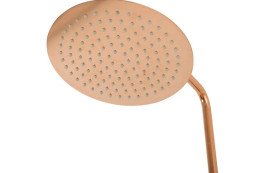 Душевая стойка для ванны Rea Lungo с термостатом розовое золото REA-P6606