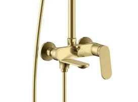 Душова стійка для ванни Rea Marco із змішувачем матове золото REA-P8548
