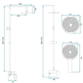 Душова стійка для ванни Rea Marco із змішувачем матове золото REA-P8548