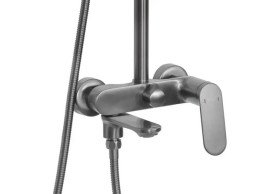 Душевая стойка для ванны Rea Marco со смесителем графит REA-P5600