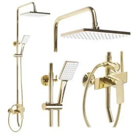 Душевая стойка для ванны Rea Maximus со смесителем золото REA-P2410