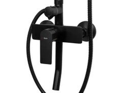 Душова стійка для ванни Rea Maximus із змішувачем чорний REA-P2412