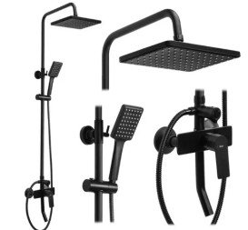 Душевая стойка для ванны Rea Maximus со смесителем черный REA-P2412