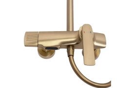 Душова стійка для ванни Rea Rebel із змішувачем матове золото REA-P2414