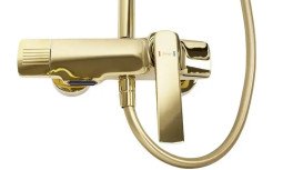 Душевая стойка для ванны Rea Rebel со смесителем золото REA-P2413