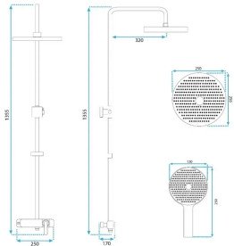 Душова стійка для ванни Rea Rebel із змішувачем хром REA-P2415
