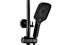 Душевая стойка для ванны Rea Rob с термостатом черный REA-P6627