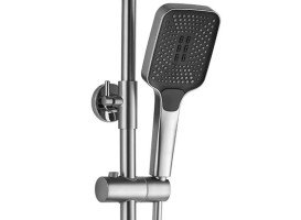 Душевая стойка для ванны Rea Rob с термостатом никель REA-P6624