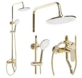 Душевая стойка для ванны Rea Salton со смесителем золото REA-P2407