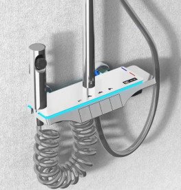 Душова стійка для ванни Rea Savio з термостатом хром REA-P8544