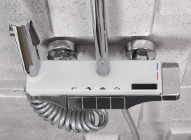 Душова стійка для ванни Rea Savio з термостатом хром REA-P8544