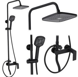 Душова стійка для ванни Rea Storm 2.0 із змішувачем чорний REA-P9532