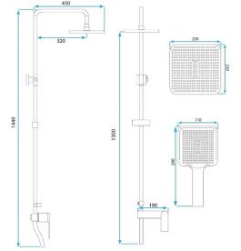Душова стійка для ванни Rea Storm 2.0 із змішувачем хром REA-P4881