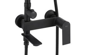 Душова стійка для ванни Rea Storm із змішувачем чорний REA-P9533