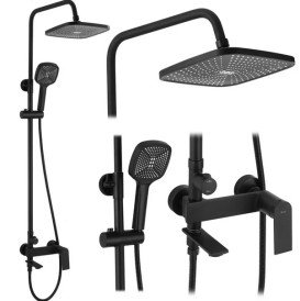 Душова стійка для ванни Rea Storm із змішувачем чорний REA-P9533