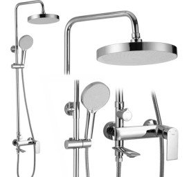 Душова стійка для ванни Rea Veneta зі змішувачем хром REA-P7843