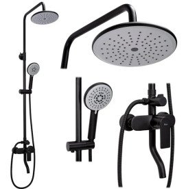 Душова стійка для ванни Rea Verso із змішувачем чорний REA-P9145