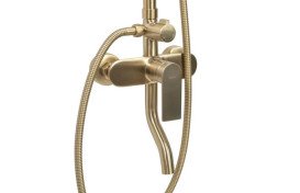 Душевая стойка для ванны Rea Verso со смесителем матовое золото REA-P9146