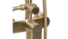 Душевая стойка для ванны Rea Verso со смесителем матовое золото REA-P9146