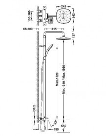Душевая стойка для ванны Tres Canigo с термостатом хром 21831202