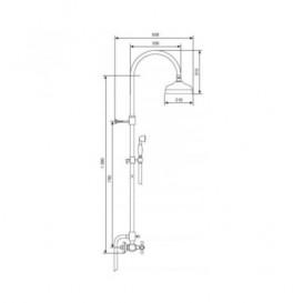 Душевая стойка Emmevi Deco Classic с верхним и ручным душем золото OR1200281