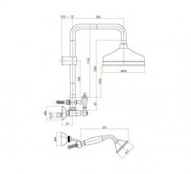 Душова стійка Fiore Coloniale з верхнім і ручним душем кераміка / хром 02CR0620