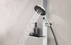 Душова стійка Grohe Rainshower Aqua Pure з термостатом хром/чорний 100962KI00