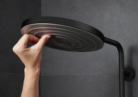 Душова стійка Hansgrohe Pulsify S Puro Showerpipe 260 1jet EcoSmart із термостатом чорний матовий 24223670