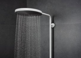 Душевая стойка Hansgrohe Pulsify S Puro Showerpipe 260 1jet EcoSmart с термостатом белый матовый 24223700