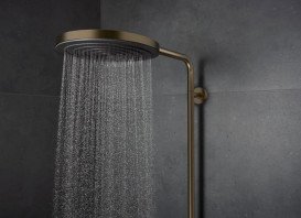 Душова стійка Hansgrohe Pulsify S Puro Showerpipe 260 1jet із термостатом бронза 24236140