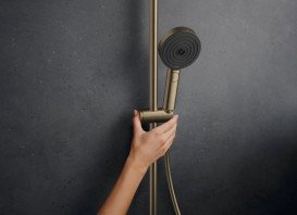 Душова стійка Hansgrohe Pulsify S Puro Showerpipe 260 1jet із термостатом бронза 24236140