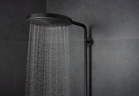 Душова стійка Hansgrohe Pulsify S Puro Showerpipe 260 1jet із термостатом чорний матовий 24236670