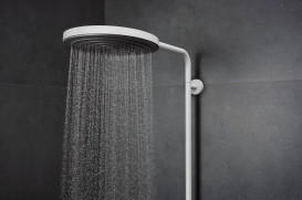 Душевая стойка Hansgrohe Pulsify S Puro Showerpipe 260 1jet EcoSmart с термостатом белый матовый 24237700