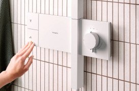 Душевая стойка Hansgrohe Raindance Alive Q 34х21 см 1jet с термостатом ShowerSelect Comfort белый матовый 24580700