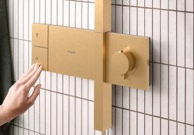 Душова стійка Hansgrohe Raindance Alive S 300 1jet із термостатом ShowerSelect Comfort бронза 24582140