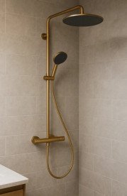 Душова стійка Hansgrohe Raindance Alive S Puro 300 1jet із термостатом Ecostat Element бронза 24592140